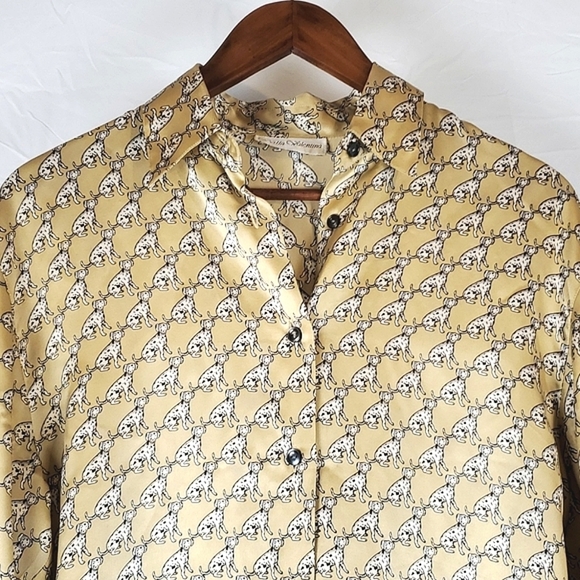 Vintage Yellow Patterned Blouse - Picture 3 of 7